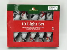 1919 Kurt S. Adler Plastic Penguin Scarf Tree String Lights Set Of 10 Indoor Outdoor