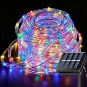 0038 Kushopfast Solar Rope Lights 66 Feet 200 Led 8 Modes 200led Multicolor