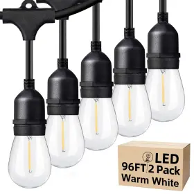 Foye26-15 Lakumu Outdoor String Lights 96ft 48 2 Commercial Grade For