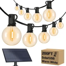 Gls20c3cctw-g40-50 Lakumu 200ft 2 X100ft G40 Solar String Lights Globe Outdoor With 104