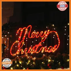 B094mrrgv4 Lamphome 24inch Lighted Merry Christmas Sign Window Silhouette