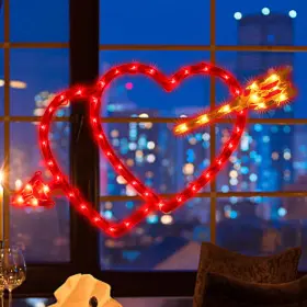 B0bpylr1lk Lamphome 19 Inch Lighted Red Double Heart Arrow Valentines Day Window Silhouette