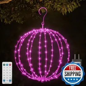 B0fpqrk5pd Lamphome 12inch Pink Lights For Valentines Day Decor Outdoor Led Christmas Light Ball Fol