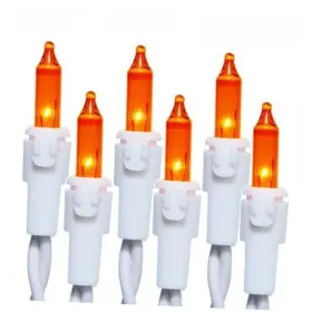 Lso-100 League Power Lighting Lso-100/2f 200 Orange Bulbs White Wire String Lights Pack Of 2 Sets 100 Light For