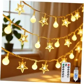 Lmg-na9006-04 Lemigao Tech Globe Star String Lights 33ft 100 Led Warm White Usb Plug In Fairy