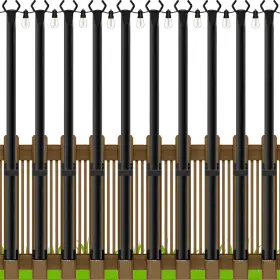 Letianpai 602835367794 10 Pack String Light Poles 5 Ft Metal With Fence 5ft Black