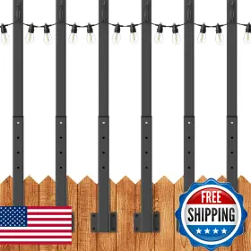 B0f6bsz661 Letianpai 2.8ft String Light Poles 6 Pack For Outside Lights Outdoor