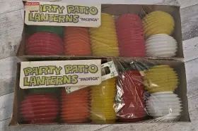 L-407 Lidco Nos Lot Of 2 Pacifica Party Patio Lanterns 7-light String Blow Mold Lights