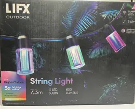Lifx 347403004930 Outdoor Supercolour String Light 7.3m 12 Led Bulbs 600 Lumens
