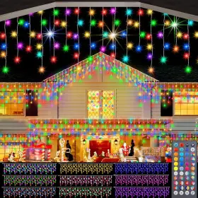 Denc-sl-2 Linhai Binfen Suye Co Ltd Color Changing Icicle Lights 240 Led 23 Ft Rgb Waterproof Hanging String