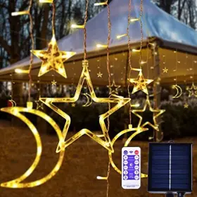 Linhai Xin Xiang Lian Lighting Co. Ltd 722772732605 138 Led Ramadan Decorations Light Solar Moon Star Lights String Warm White