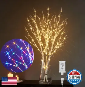 B09gm6r3hp Litbloom 30 Inch Lighted Birch Twig Branches 150 Led Multi/warm White 8 Functions