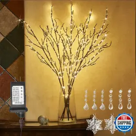 B0chmd2h19 Litbloom Lighted Brown Willow Branches 200 Fairy Lights 32in Plug In With Timer