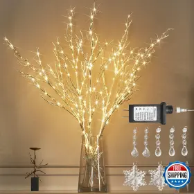 B0chmkrp2w Litbloom Lighted White Twig Branches 32in 200 Led Fairy Lights Plug In With Time