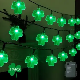B09ms4rg48 Ljlnion 50 Led 16ft St. Patricks Day Shamrocks String Lights Outdoor Decorative