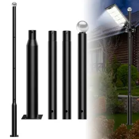 Loyoele 739804216927 Street Light Pole Outdoor Solar Lamp Post With Base