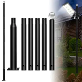 Loyoele 739804216941 Street Light Pole Outdoor Solar Lamp Post With Base