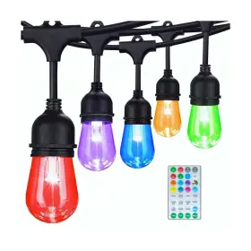 Lsoobz 768492201175 Commercial Grade 48ft Led Outdoor String Lights With Remote Control - Shatter