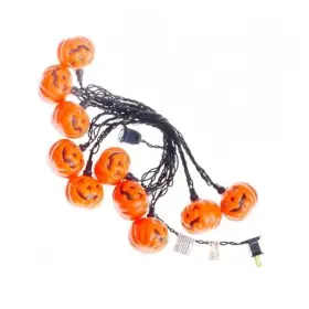 Orange2 Lucky Star Lights Ll1010p Ghost Faced Pumpkin With 10 Ed 9 Ft Black Wire Decorative
