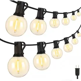 Lukyamzn 744110758191 50 Light 100 Ft. Outdoor Plug In Led Hanging String 2700k 3 Shatterp