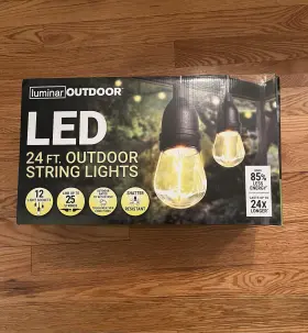 58689 Luminar Outdoor Led String Lights 24 Ft 12 Sockets Shatter And Weather Resistant