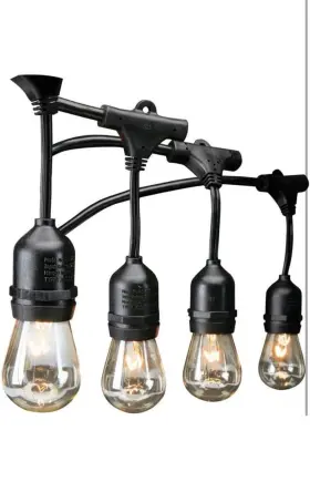 64739 Luminar Outdoor 24ft 12-bulb String Lights Black
