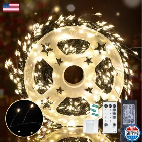 B0f8hv8jnj Lycklig 32.8ft 500 Led Warm White Fairy Lights Christmas Wreath Twinkle Remote