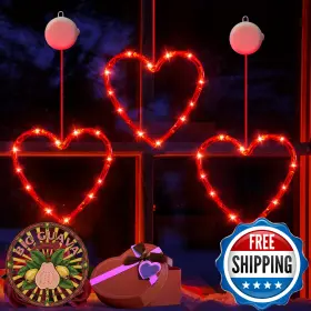 B0blsgyndl Lyubasa 3 Pack Valentines Day Window Lights Decorations With Timer Battery Powe