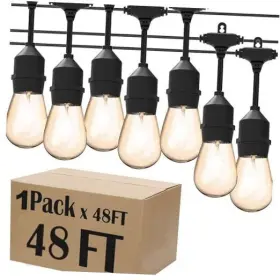 Mt-s141 Magicted Led Shatterproof String Lights Commercial Grade With 15 Hanging Sockets 48 Ft