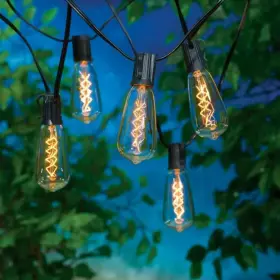 Mainstays 092733286837 Edison Bulb String Lights On Black Wire 10-count