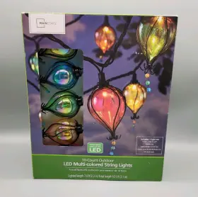 Mainstays 920978711712 Multicolor Balloon Shape Tear Drop Outdoor 10-count Led String Lights New In Box
