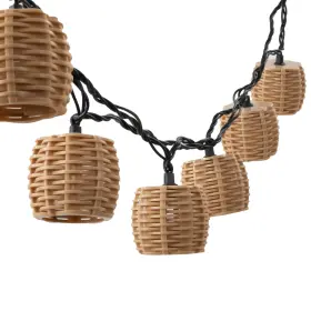Ms5706424816093 Mainstays 10-light 7.4-feet Plug-in Beige Rattan Outdoor String Lights