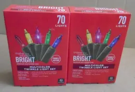 2-boxes Make The Season 886013 Bright Multicolor Twinkle Light Set 70 Ct Each One