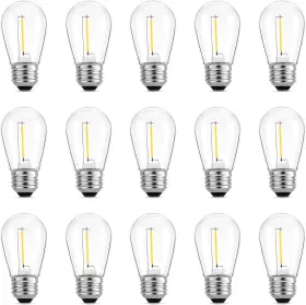 Meconard 313028932964 Outdoor Patio Shatterproof Waterproof S14 Led Bulbs 1w Warm White E26 Base