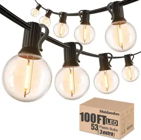 Mdus5025-g40s27-b Meidaoduo Outdoor String Lights 50ft G40 Led Globe Patio Connectable