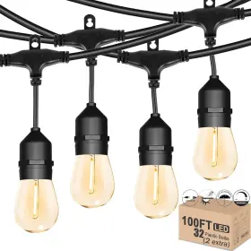 Us100030-ts20b1-s14sr122 Meidaoduo Outdoor Patio String Lights 100ft Waterproof Ip65 Heavy Duty For O
