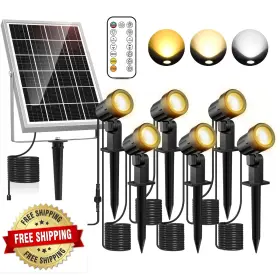 B0c7gzqv26 Meikee 6-in-1 Solar Spotlights Outdoor 6w/6v Landscape Lights Ip66