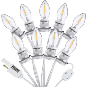 B0b68v1fff Meonum 9 Led C7 Christmas Village Light Cord With Switch 16.4ft Double Fuse