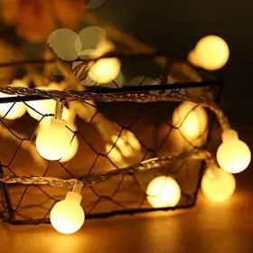 Merdeco 756557034066 Plug In String Lights 10ft/3m 20 Led Bulb Warm White Fairy For