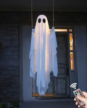 B0fcc1bbtx Merkyo Halloween Decorations Outdoor - 5 Ft Large Hanging Swing Ghost