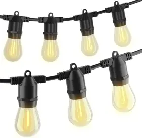 Ip65 Meticply 445009225260 54ft Led Outdoor String Lights Waterproof S14 Shatterproof 27ft 2 Pack Ou