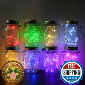 B09y12rh7s Miaro 8 Pack Mason Jar Lights 20 Led Solar Warm White Fairy String Lids