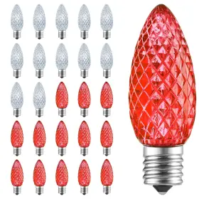 B0d6vlv7lr Minetom 25 Led C9 Red And Pure White Christmas Light Bulbs Dimmable