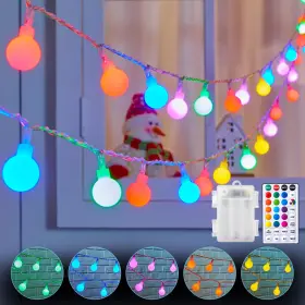 B0d8kfwtq1 Minetom Rgb Led String Lights - 22ft 60 Battery Operated Globe