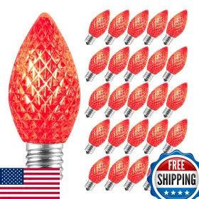 B0d92245lk Minetom 50 C7 Red Led Christmas Lights Bulbs Dimmable Shatterproof Outdoor/indo