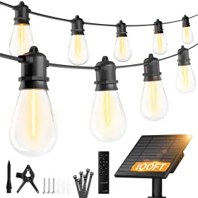 B0g6l16vwt Minetom 100ft Solar S14 String Lights Outdoor 31 2 Led Shatterproof Ip65