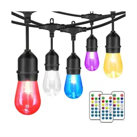 Usml-rgb03-2 Mlambert 96ft 2x48ft Outdoor Patio Lights Rgb Dimmable Cafe String W