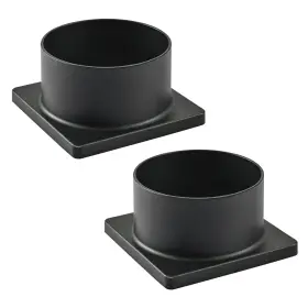 Moonlok 768486919963 2 Pack Black Cast Aluminum Pier Base Adapter For 3 Inch Diameter Stub Post Outdo