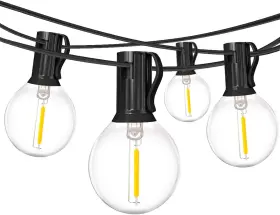 Muasdae 313107746765 2-pack 18ft Outdoor Patio String Lights Ul Listed Commercial Light With 2