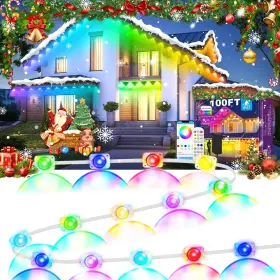 B0dydj1jpy Mucccute 100ft Rgb Ic Outdoor Permanent Christmas Eaves Lights App/remote Contro